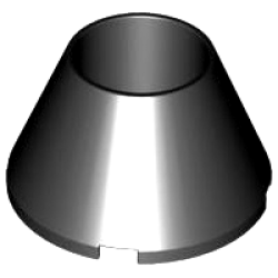 Cone 4 x 4 x 2 Hollow No Studs - Black