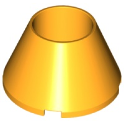 Cone 4 x 4 x 2 Hollow No Studs - Bright Light Orange