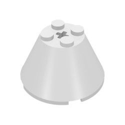 Cone 4 x 4 x 2 with Axle Hole - White