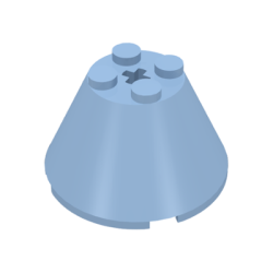 Cone 4 x 4 x 2 with Axle Hole - Bright Light Blue