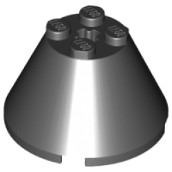 Cone 4 x 4 x 2 with Axle Hole - Black