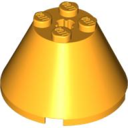 Cone 4 x 4 x 2 with Axle Hole - Bright Light Orange