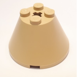 Cone 4 x 4 x 2 with Axle Hole - Tan