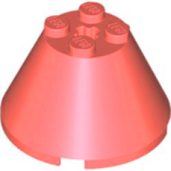 Cone 4 x 4 x 2 with Axle Hole - Coral