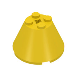 Cone 4 x 4 x 2 with Axle Hole - Yellow