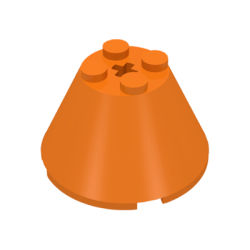 Cone 4 x 4 x 2 with Axle Hole - Orange