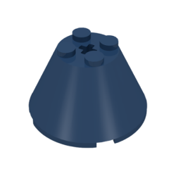 Cone 4 x 4 x 2 with Axle Hole - Dark Blue