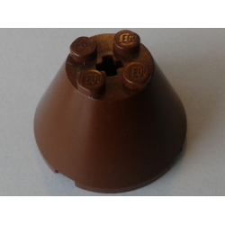 Cone 4 x 4 x 2 with Axle Hole - Brown