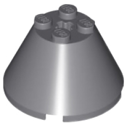 Cone 4 x 4 x 2 with Axle Hole - Dark Bluish Gray