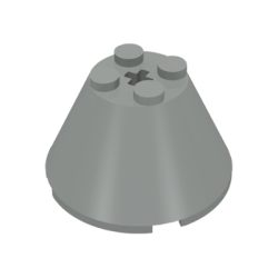 Cone 4 x 4 x 2 with Axle Hole - Light Gray