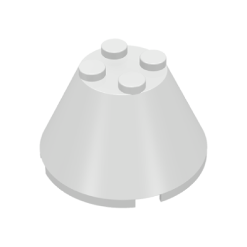 Деталь LEGO 3943a Cone 4 x 4 x 2 without Axle Hole - White