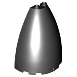 Cone Half 6 x 3 x 6 (Elliptic Paraboloid) with 2 x 1 Top - Black Cone Half 6 x 3 x 6 (Elliptic Paraboloid) with 2 x 1 Top - Black