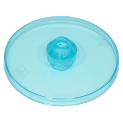 Dish 4 x 4 Inverted (Radar) with Open Stud - Trans-Light Blue