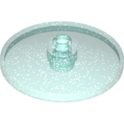 Dish 4 x 4 Inverted (Radar) with Open Stud - Glitter Trans-Light Blue