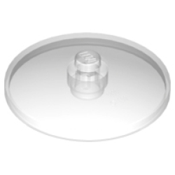 Dish 4 x 4 Inverted (Radar) with Solid Stud - Trans-Clear