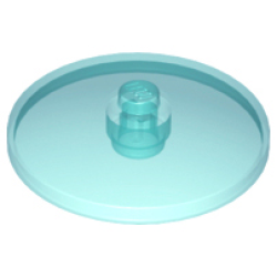 Dish 4 x 4 Inverted (Radar) with Solid Stud - Trans-Light Blue