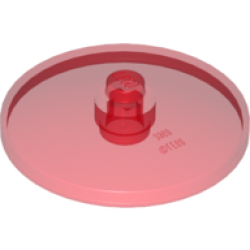 Dish 4 x 4 Inverted (Radar) with Solid Stud - Trans-Red