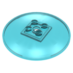 Dish 6 x 6 Inverted (Radar) - Hollow Studs - Trans-Light Blue