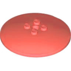 Dish 6 x 6 Inverted (Radar) - Solid Studs - Coral