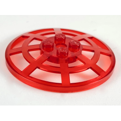 Dish 6 x 6 Inverted (Radar) Webbed - Type 2 (Underside Attachment Positions at 90 degrees) - Trans-Red Dish 6 x 6 Inverted (Radar) Webbed - Type 2 (Underside Attachment Positions at 90 degrees) - Trans-Red
