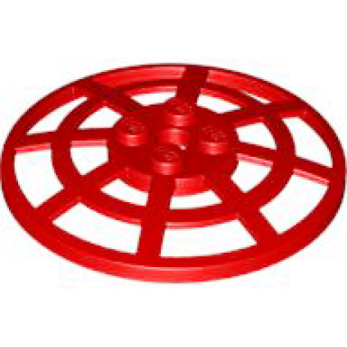 Деталь LEGO 4285b Dish 6 x 6 Inverted (Radar) Webbed - Type 2 (Underside Attachment Positions at 90 degrees) - Red