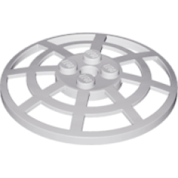 Dish 6 x 6 Inverted (Radar) Webbed - Type 2 (Underside Attachment Positions at 90 degrees) - Light Gray Dish 6 x 6 Inverted (Radar) Webbed - Type 2 (Underside Attachment Positions at 90 degrees) - Light Gray