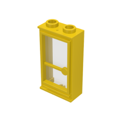 Door 1 x 2 x 3 Hinge on Left with Trans-Clear Glass - Yellow Door 1 x 2 x 3 Hinge on Left with Trans-Clear Glass - Yellow
