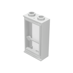 Door 1 x 2 x 3 Hinge on Right with Trans-Clear Glass - White Door 1 x 2 x 3 Hinge on Right with Trans-Clear Glass - White