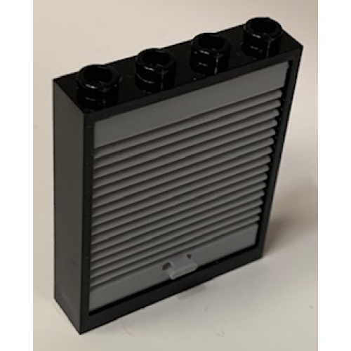 Деталь LEGO 6154c03 Door, Frame 1 x 4 x 4 Lift with Light Bluish Gray Door (6154 / 6155) - Black