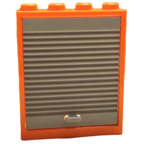 Деталь LEGO 6154c03 Door, Frame 1 x 4 x 4 Lift with Light Bluish Gray Door (6154 / 6155) - Orange