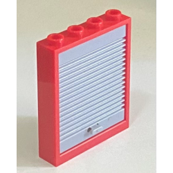 Door, Frame 1 x 4 x 4 Lift with Light Bluish Gray Door (6154 / 6155) - Red Door, Frame 1 x 4 x 4 Lift with Light Bluish Gray Door (6154 / 6155) - Red