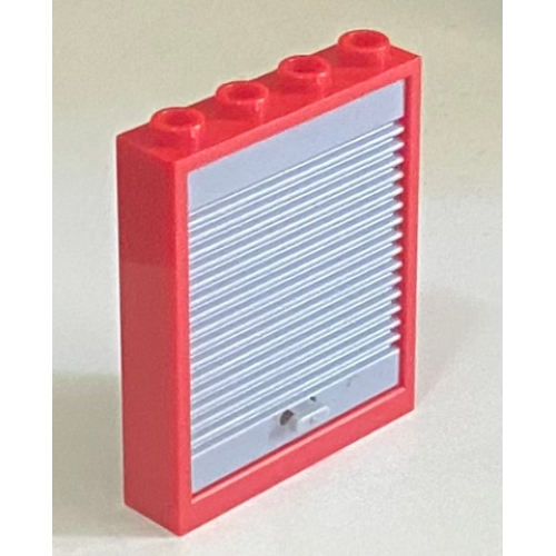 Деталь LEGO 6154c03 Door, Frame 1 x 4 x 4 Lift with Light Bluish Gray Door (6154 / 6155) - Red