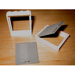 Door, Frame 1 x 4 x 4 Lift with Light Gray Door (6154 / 6155) - White Door, Frame 1 x 4 x 4 Lift with Light Gray Door (6154 / 6155) - White