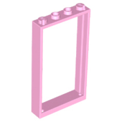 Door, Frame 1 x 4 x 6 with 2 Holes on Top and Bottom - Bright Pink