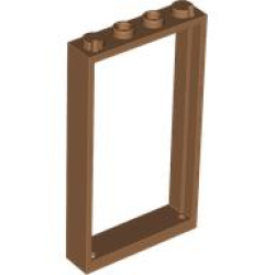 Door, Frame 1 x 4 x 6 with 2 Holes on Top and Bottom - Medium Nougat