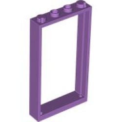 Door, Frame 1 x 4 x 6 with 2 Holes on Top and Bottom - Medium Lavender
