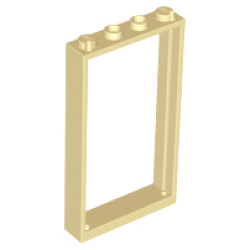 Door, Frame 1 x 4 x 6 with 2 Holes on Top and Bottom - Tan