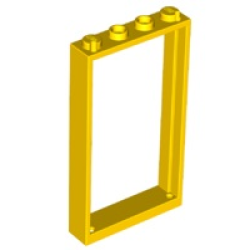 Door, Frame 1 x 4 x 6 with 2 Holes on Top and Bottom - Yellow