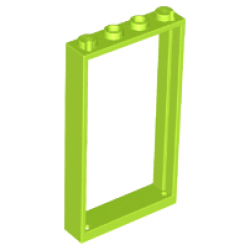 Door, Frame 1 x 4 x 6 with 2 Holes on Top and Bottom - Lime