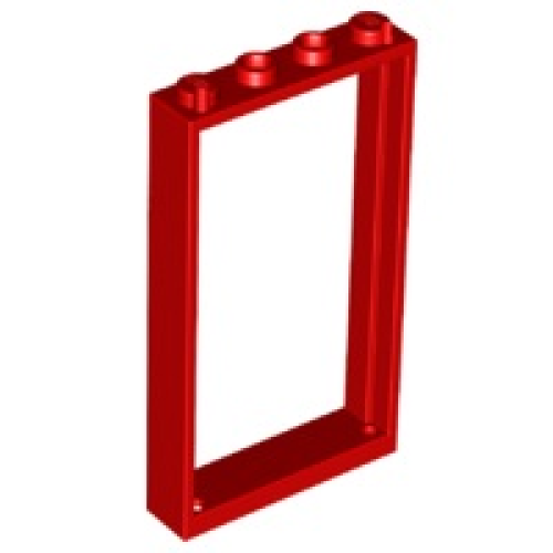 Деталь LEGO 60596 Door, Frame 1 x 4 x 6 with 2 Holes on Top and Bottom - Red