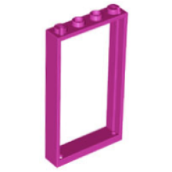 Door, Frame 1 x 4 x 6 with 2 Holes on Top and Bottom - Magenta