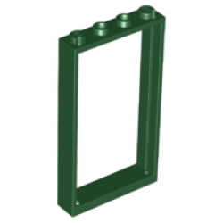 Door, Frame 1 x 4 x 6 with 2 Holes on Top and Bottom - Dark Green