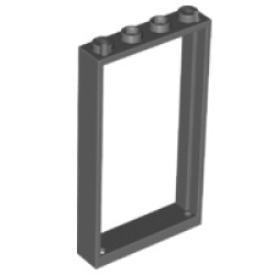Door, Frame 1 x 4 x 6 with 2 Holes on Top and Bottom - Dark Bluish Gray
