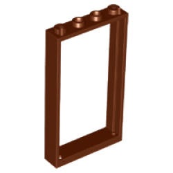 Door, Frame 1 x 4 x 6 with 2 Holes on Top and Bottom - Reddish Brown