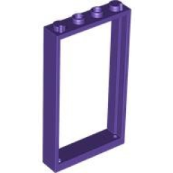 Door, Frame 1 x 4 x 6 with 2 Holes on Top and Bottom - Dark Purple