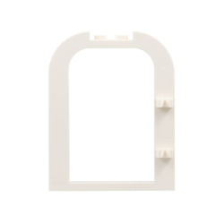 Door, Frame 1 x 6 x 6 Curved Top with 1 x 2 Cutout and Clips - White