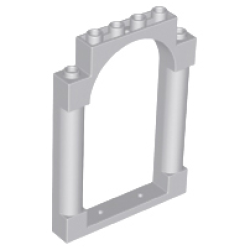 Door, Frame 1 x 6 x 7 Arched with Notches and Rounded Pillars - Light Bluish Gray