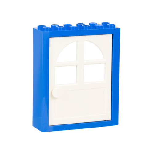 Деталь LEGO 6235c01 Door, Frame 2 x 6 x 6 FreeStyle with White Door (6235 / 600) - Blue