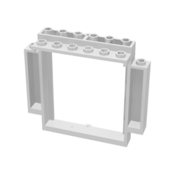 Door, Frame 2 x 8 x 6 Swivel with Bottom Notches - White Door, Frame 2 x 8 x 6 Swivel with Bottom Notches - White