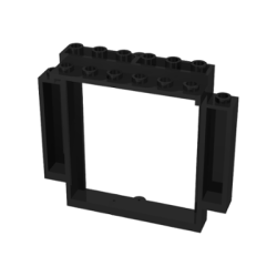 Door, Frame 2 x 8 x 6 Swivel with Bottom Notches - Black Door, Frame 2 x 8 x 6 Swivel with Bottom Notches - Black